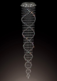 IL31377/2.0  Colorado Crystal Pendant Tall Corkscrew 9 Light (18kg)